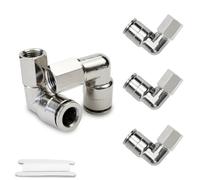 Bwintech 5 pezzi 8mm tubo OD x 1/8" BSP filettatura femmina gomito in ottone nichelato spingere per collegare pneumatico push lock raccordo
