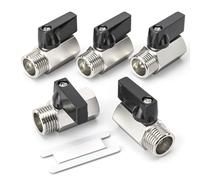 Bwintech 5 Pz 1/4 "BSP Femmina x Maschio nichelato Ottone Mini Valvola A Sfera Valvola di Stop
