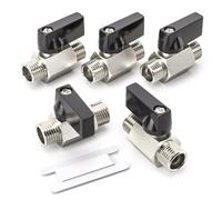 Bwintech 5 Pz 1/4 "BSP Maschio x Maschio nichelato Ottone Mini Valvola A Sfera Valvola di Stop