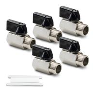 Bwintech 5 Pz 3/8 "BSP Femmina x Maschio nichelato Ottone Mini Valvola A Sfera Valvola di Stop