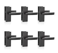 Bwintech 6 paia di maniglie diritte vittoriane nere, centri di fissaggio da 110 mm, piastra posteriore semplice, chiusura a leva per porte interne in legno