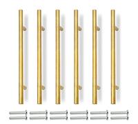 Bwintech 6 Pz 300MM(192MM Hole Center) Oro Cabinet Pull Maniglie Cucina T Bar Maniglie, Acciaio inossidabile, Ideale per Armadio, Cassetto, Armadio