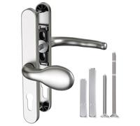 Bwintech1Pcs níquel satinado de acero inoxidable manija de la puerta UPVC, palanca/almohadilla de Split Offset 92mm,211mm Distancia agujero del tornillo, 243mm Longitud de la placa de la UPVC