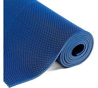 BWKJMY Tappetino in gomma antiscivolo per drenaggio esterno, 0,9 x 3,5 m, spessore 5,5 mm, impermeabile, per interni ed esterni, ristorante, cucina, piscina, bagno, drenaggio, colore: blu