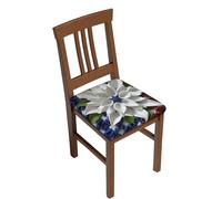 BWLHJKE America Patriotic Flower - Coprisedia quadrato per sgabello da bar, con fascia elastica, in morbido velluto, rimovibile, lavabile, fodera quadrata per sedia