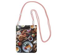 BWLHJKE Bella borsa a tracolla per telefono per la colazione per donne e uomini impermeabile mini borsa per cellulare portafoglio piccole borse a tracolla con cinturino regolabile da viaggio sacchetto