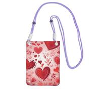 BWLHJKE Borsa a tracolla per telefono con motivo di San Valentino per donne e uomini, mini borsa a tracolla impermeabile mini borsa a tracolla con cinturino regolabile da viaggio per telefono