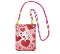 BWLHJKE Borsa a tracolla per telefono con motivo di San Valentino per donne e uomini, mini borsa a tracolla impermeabile mini borsa a tracolla con cinturino regolabile da viaggio per telefono