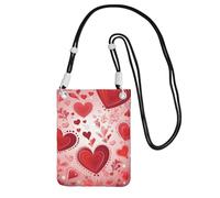 BWLHJKE Borsa a tracolla per telefono con motivo San Valentino, per donne e uomini, impermeabile, mini borsa a tracolla per cellulare, piccola borsa a tracolla con tracolla regolabile, da viaggio, per
