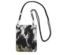 BWLHJKE Borsa a tracolla per telefono con mucche bianche e nere per donne e uomini, impermeabile, mini borsa a tracolla per cellulare, piccola borsa a tracolla con cinturino regolabile, da viaggio