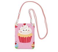 BWLHJKE carino cupcake Crossbody Phone Bag per donne uomini impermeabile mini cellulare borsa portafoglio piccole borse a tracolla con cinturino regolabile viaggio cellulare sacchetto cintura