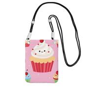 BWLHJKE carino cupcake Crossbody Phone Bag per donne uomini impermeabile mini cellulare borsa portafoglio piccole borse a tracolla con cinturino regolabile viaggio cellulare sacchetto cintura