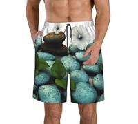 BWLHJKE Cobblestone Zen Flowers - Costume da bagno da uomo, ad asciugatura rapida, con tasche, coulisse