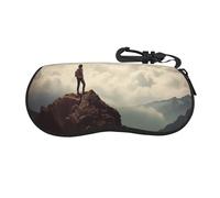 BWLHJKE Custodia per occhiali da montagna con cerniera, custodia rigida per occhiali da sole, custodia portatile da viaggio con gancio