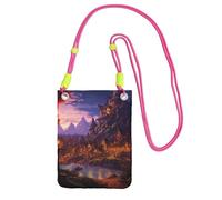 BWLHJKE Fantasy Town Borsa a tracolla per telefono per donne e uomini, impermeabile, mini borsa a tracolla per cellulare, piccola borsa a tracolla con tracolla regolabile, da viaggio, per telefono