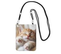 BWLHJKE Kitten Sleeps - Borsa a tracolla per telefono da donna e uomo, impermeabile, mini borsa a tracolla per cellulare, piccola borsa a tracolla con tracolla regolabile, da viaggio, per cellulare