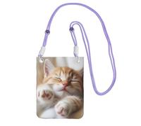 BWLHJKE Kitten Sleeps - Borsa a tracolla per telefono da donna e uomo, impermeabile, mini borsa a tracolla per cellulare, piccola borsa a tracolla con tracolla regolabile, da viaggio, per cellulare