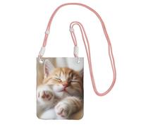 BWLHJKE Kitten Sleeps - Borsa a tracolla per telefono da donna e uomo, impermeabile, mini borsa a tracolla per cellulare, piccola borsa a tracolla con tracolla regolabile, da viaggio, per cellulare