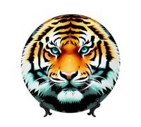 BWLHJKE Little Fat Tiger Head Bone China Piatto decorativo con immagine personalizzata piatti piani in porcellana con espositore, piatto decorativo in ceramica per decorazione da parete 25,4 cm