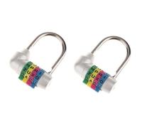 BWOFJGWH Confezione da 2 Lucchetti a Combinazione a 4 Cifre con Lettere, per Bagagli E Valigie, Argento