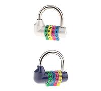 BWOFJGWH Confezione da 2 Lucchetti a Combinazione a 4 Cifre con Lettere, per Bagagli E Valigie, Argento
