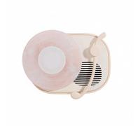 BWOFJGWH Lettore Musicale Bluetooth Giradischi Retro Altoparlante Cassa Diffusore Stile Retrò con Rotazione E Luce Regolabile Suono a 360° Connessione Fino a, Rosa
