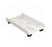 BWOFJGWH Supporto per Case PC Base Carrello Vassoio Piattaforma Elevata con Acciaio Laminato a Freddo Ventilazione Ottimizzata con Fori Ruote con Freno Adatto per Setup Informatica, Bianco