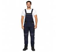 BWOLF Daytona - Salopette da lavoro da uomo, elasticizzato, 97% cotone, 3% elastan, con rinforzo Oxford 600D, riflettori, tasche multifunzione, Blu, M