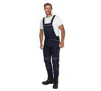 BWOLF Daytona - Salopette da lavoro da uomo, elasticizzato, 97% cotone, 3% elastan, con rinforzo Oxford 600D, riflettori, tasche multifunzione, Blu, XL
