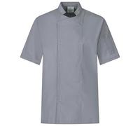 BWOLF Nozomi Giacca da Cuoco Unisex Professionale, Maniche Corte, per Uomo e Donna, Divisa da Cucina Ristorazione, grigio., S