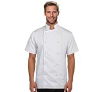BWOLF Nozomi Giacca da Cuoco Unisex Professionale, Maniche Corte, per Uomo e Donna, Divisa da Cucina Ristorazione, Bianco 1, M
