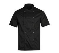 BWOLF Nozomi Giacca da Cuoco Unisex Professionale, Maniche Corte, per Uomo e Donna, Divisa da Cucina Ristorazione, Nero 1, M