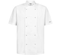 BWOLF Nozomi Giacca da Cuoco Unisex Professionale, Maniche Corte, per Uomo e Donna, Divisa da Cucina Ristorazione, Bianco 1, L