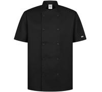 BWOLF Nozomi Giacca da Cuoco Unisex Professionale, Maniche Corte, per Uomo e Donna, Divisa da Cucina Ristorazione, Nero 1, XXXXL