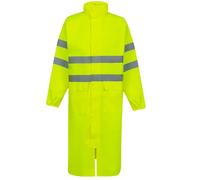 BWOLF POSEIDON Impermeabile Uomo Impermeabile Impermeabile Lungo Impermeabile Impermeabile Impermeabile Outdoor Riutilizzabile Impermeabile con Cappuccio, giallo fosforescente, XXL