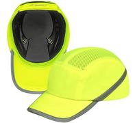 BWOLF TRIVOR Berretto protettivo da uomo, cappello di sicurezza, casco di sicurezza con guscio in ABS EN 812 con strisce riflettenti, casco protettivo, cappuccio per la testa, HV Giallo