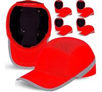 BWOLF TRIVOR - Tappo di sicurezza da uomo, con scocca in ABS EN 812, con strisce catarifrangenti, 5 pezzi, colore: Rosso