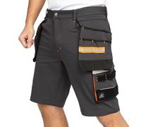 BWOLF Vector Pantaloncini da Lavoro da Uomo, Robusti e Flessibili, 90% Nylon, 10% Elastan, Leggeri, Elastici, con Molti Tasche, Grigio, XL