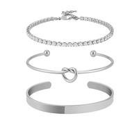 BWOOOWE Bracciale Donna Elegante Cristalli e Design Moderno Braccialetti Amicizia per Occasioni Speciali e Uso Quotidiano