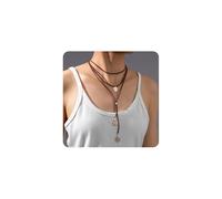 BWOOOWE Collana Donna con Ciondolo Pendente Elegante Collana Lunga Regolabile Gioielli Donna Moderna Accessori Moda Femminile Catena