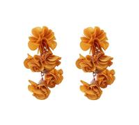BWOOOWE Orecchini Pendenti Fiori Multicolori Tessuto Catena Cascata Gioielli Donna Eleganti Leggeri Primavera Estate(Giallo)