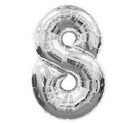 BWS- Palloncino Mylar Numero 1" Argento, Colore, NG40-1F38