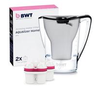 BWT AQUAlizer Home Nero | Caraffa filtrante 2,6 l con 1 filtro al magnesio | depuratore acqua rubinetto | riduce calcare cloro metalli pesanti | per cucina bevande tè caffè