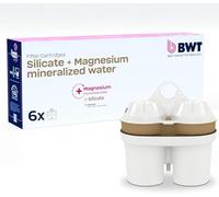 BWT Cartuccia filtrante per acqua mineralizzata al silicato + magnesio 6 pezzi | Con silicato e magnesio | Per tutti i filtri per acqua BWT Acqua potabile | Per alimenti e bevande | Filtra il clor
