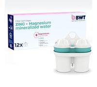 BWT Filterkartusche ZINC & MAGNESIUM Mineralized Water - confezione da 12 | Cartuccia filtro caraffa BWT | Filtra calcare, cloro, piombo, rame | si aggiungono zinco e magnesio