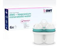 BWT Filterkartusche ZINC & MAGNESIUM Mineralized Water - confezione da 6 | Cartuccia filtro caraffa BWT | Filtra calcare, cloro, piombo, rame | si aggiungono zinco e magnesio