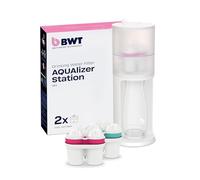 BWT Filtro acqua da tavolo AQUAlizer Station | Pacchetto vantaggio con 2 cartucce filtranti e decanter in vetro aggiuntivo