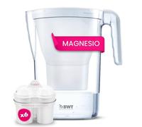 BWT Manual Life - Vaso filtro acqua in magnesio + Confezione 6 vasi filtro acqua, 2,6 L, bianco