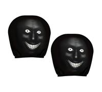 Bwuikim 2 coperture creative per poggiatesta auto, design divertente con facce sorridenti, in tessuto elasticizzato per una guida confortevole, divertente con animali e poggiatesta auto, in tessuto