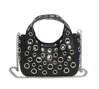Bwuikim Borsa a tracolla da donna con rivetti cavi, messaggeri, in pelle PU, borsa creativa a tracolla, borsa alla moda per tutti i giorni borsa creativa per le donne, Nero